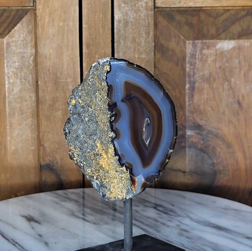 Agate Geode Slice on Stand - Picture 9 of 11